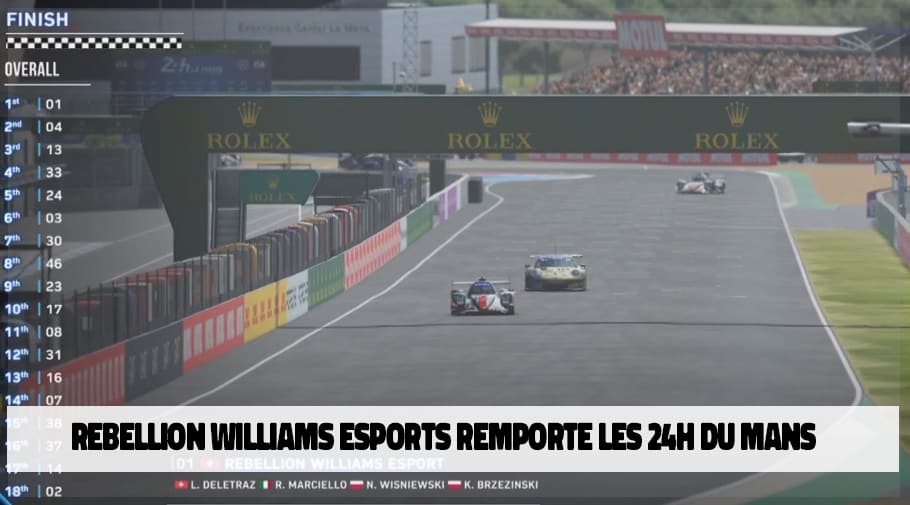 Rebellion Williams Esports remporte les 24h du mans virtuelles